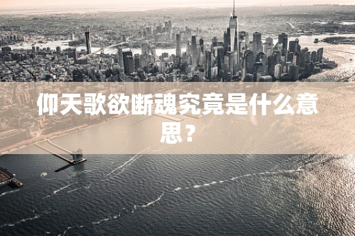 仰天歌欲断魂究竟是什么意思？