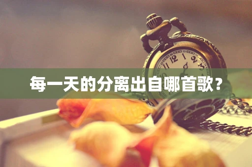 每一天的分离出自哪首歌？