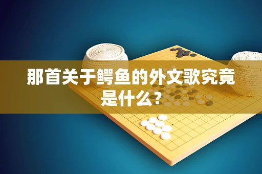 那首关于鳄鱼的外文歌究竟是什么？