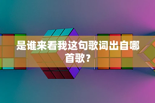 是谁来看我这句歌词出自哪首歌？