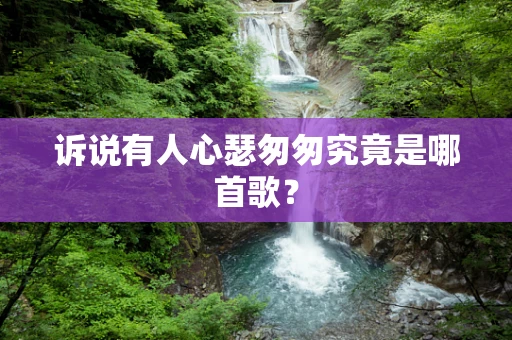 诉说有人心瑟匆匆究竟是哪首歌？
