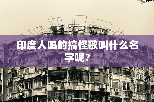 印度人唱的搞怪歌叫什么名字呢？