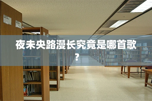 夜未央路漫长究竟是哪首歌？