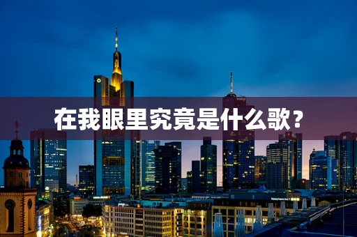 在我眼里究竟是什么歌？