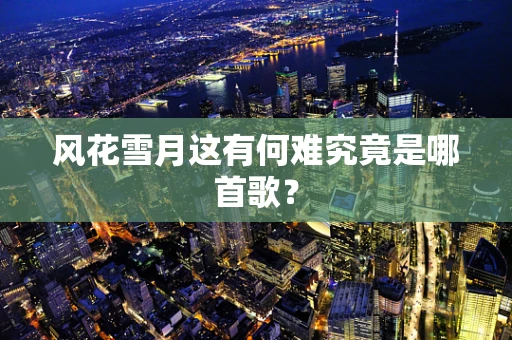 风花雪月这有何难究竟是哪首歌？