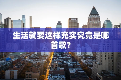 生活就要这样充实究竟是哪首歌？