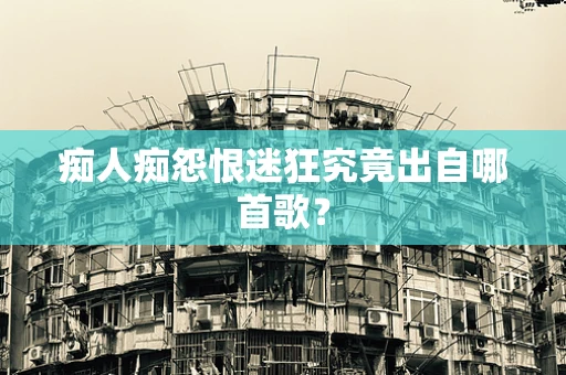 痴人痴怨恨迷狂究竟出自哪首歌？
