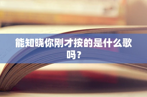 能知晓你刚才按的是什么歌吗？