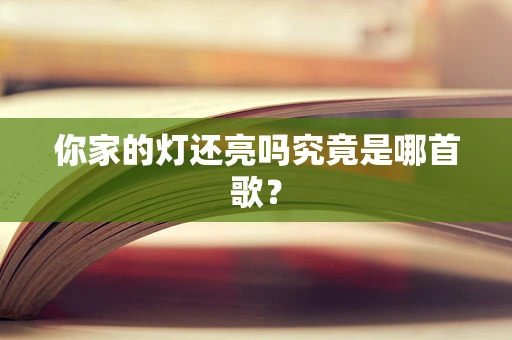 你家的灯还亮吗究竟是哪首歌？