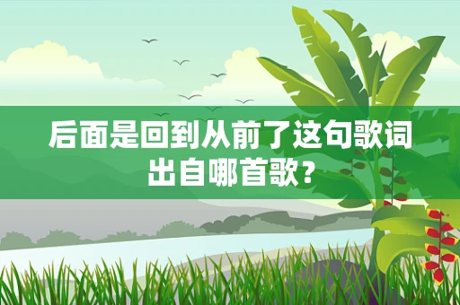 后面是回到从前了这句歌词出自哪首歌？