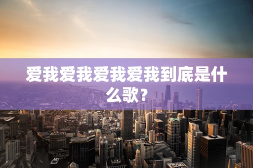 爱我爱我爱我爱我到底是什么歌？
