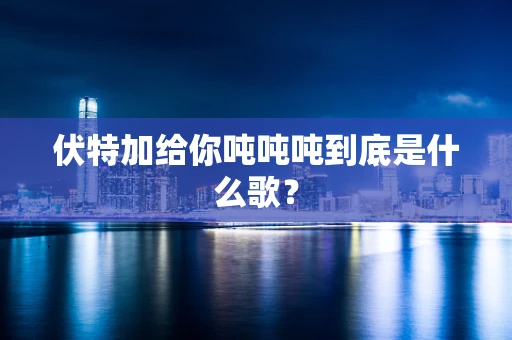 伏特加给你吨吨吨到底是什么歌？