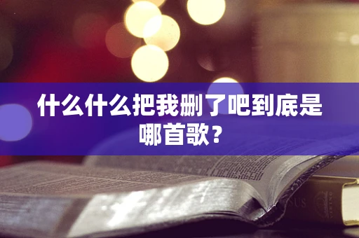 什么什么把我删了吧到底是哪首歌？