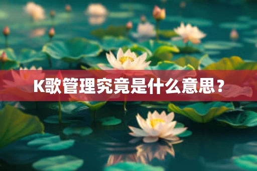 K歌管理究竟是什么意思？