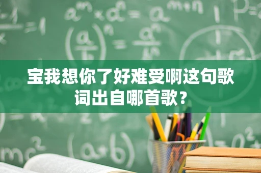 宝我想你了好难受啊这句歌词出自哪首歌？