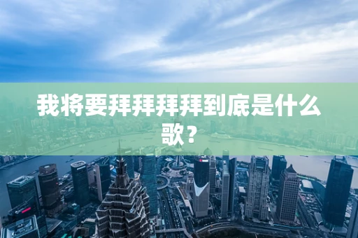 我将要拜拜拜拜到底是什么歌？