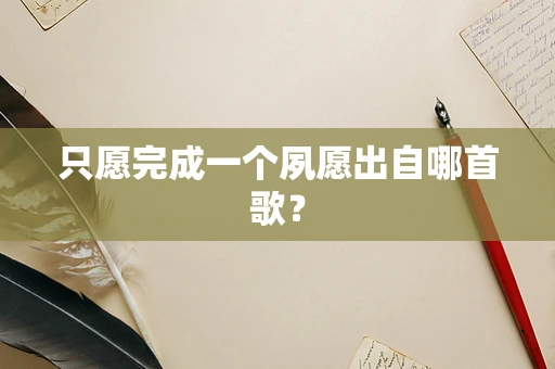 只愿完成一个夙愿出自哪首歌？