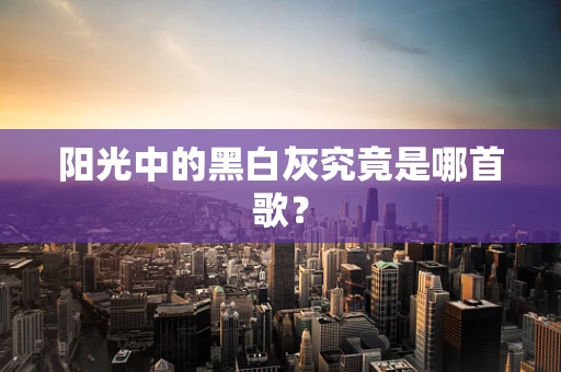 阳光中的黑白灰究竟是哪首歌？