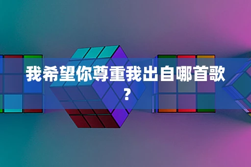 我希望你尊重我出自哪首歌？
