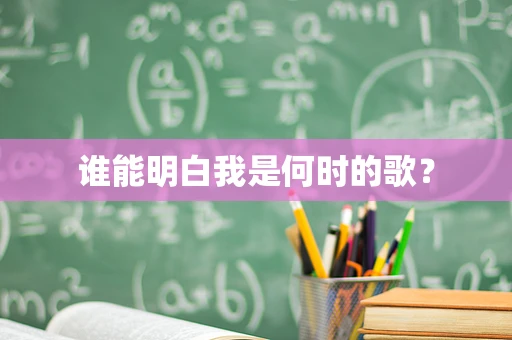 谁能明白我是何时的歌？