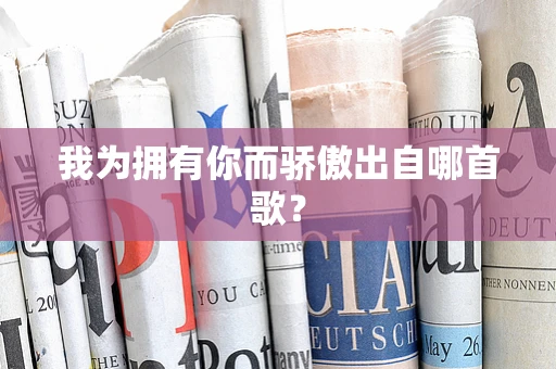 我为拥有你而骄傲出自哪首歌？