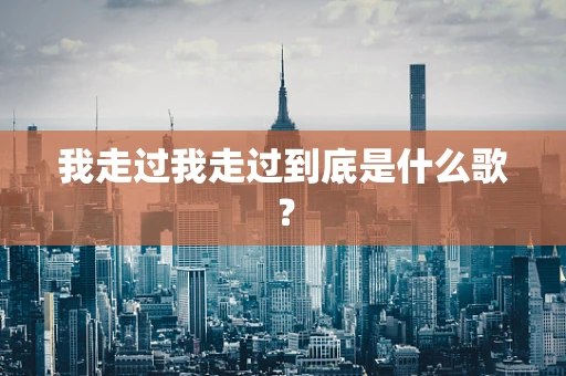 我走过我走过到底是什么歌？