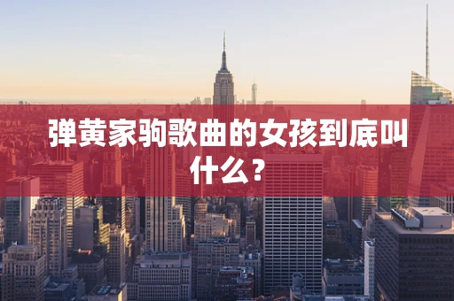 弹黄家驹歌曲的女孩到底叫什么？