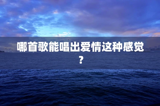 哪首歌能唱出爱情这种感觉？
