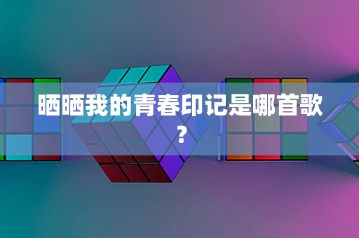 晒晒我的青春印记是哪首歌？
