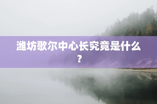 潍坊歌尔中心长究竟是什么？