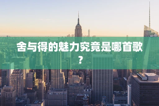 舍与得的魅力究竟是哪首歌？