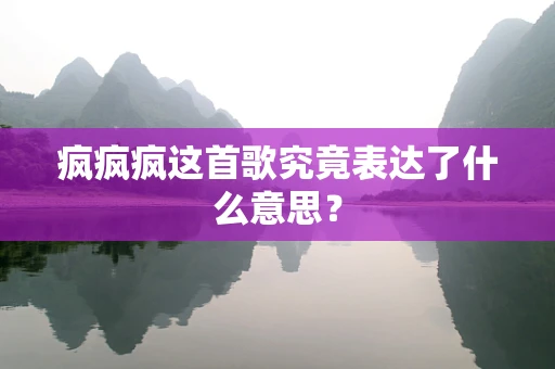 疯疯疯这首歌究竟表达了什么意思？