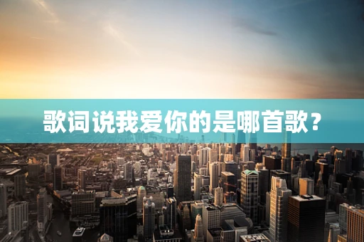 歌词说我爱你的是哪首歌？