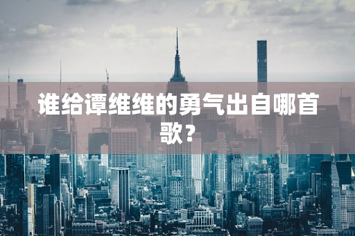 谁给谭维维的勇气出自哪首歌？