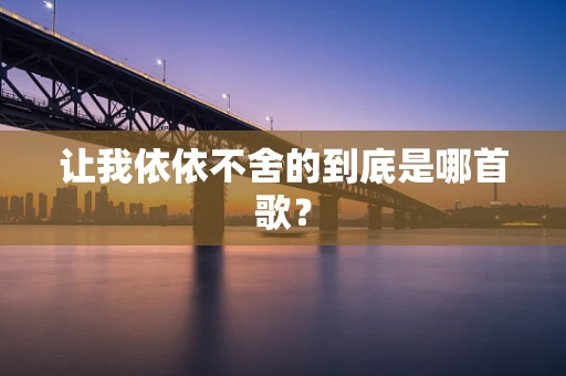 让我依依不舍的到底是哪首歌？